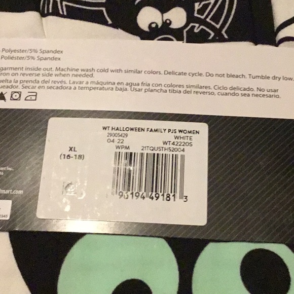 Halloween Women’s MUMMY Pajama Set, glow in the dark size XL (16/18) - Picture 5 of 7